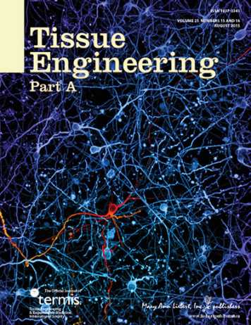 Tissue Engineering Part A Cover August 2015